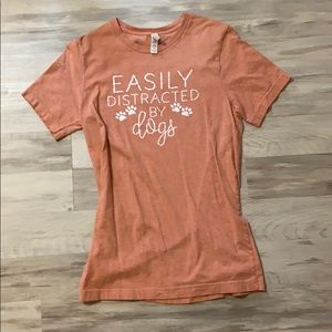 Dog Peach Graphic T Shirt